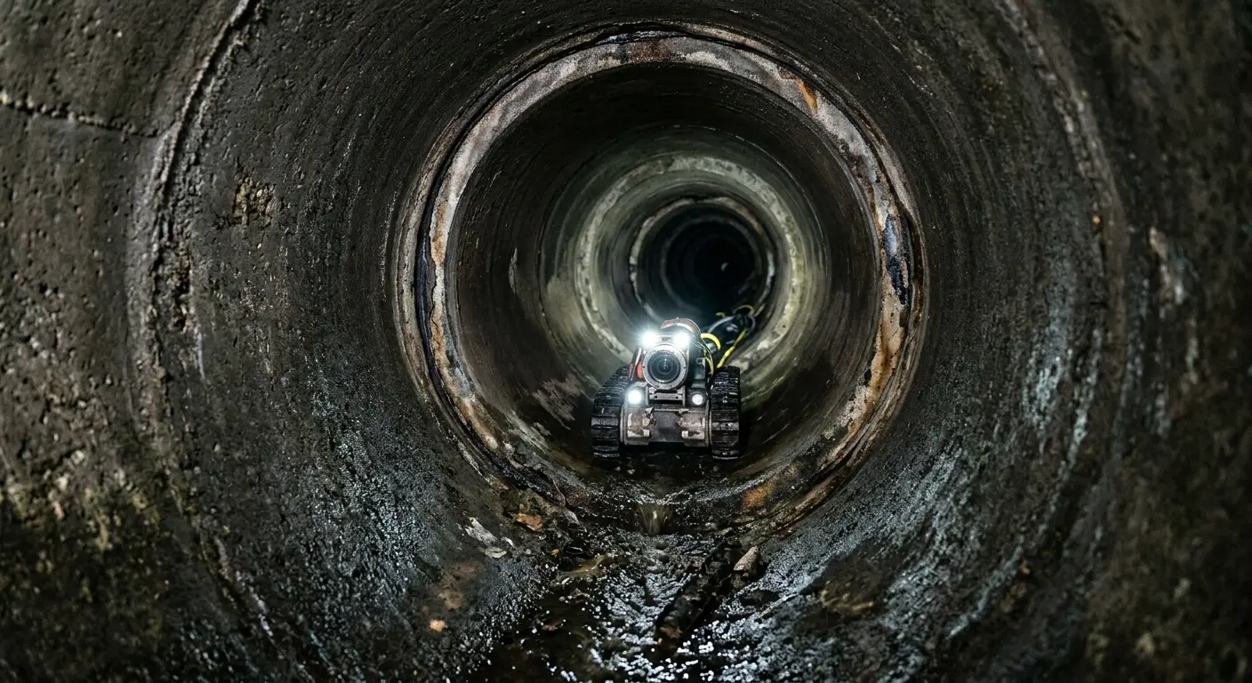 Robotic sewer camera inspecting pipe interior for Drain Snake Service in Aurora